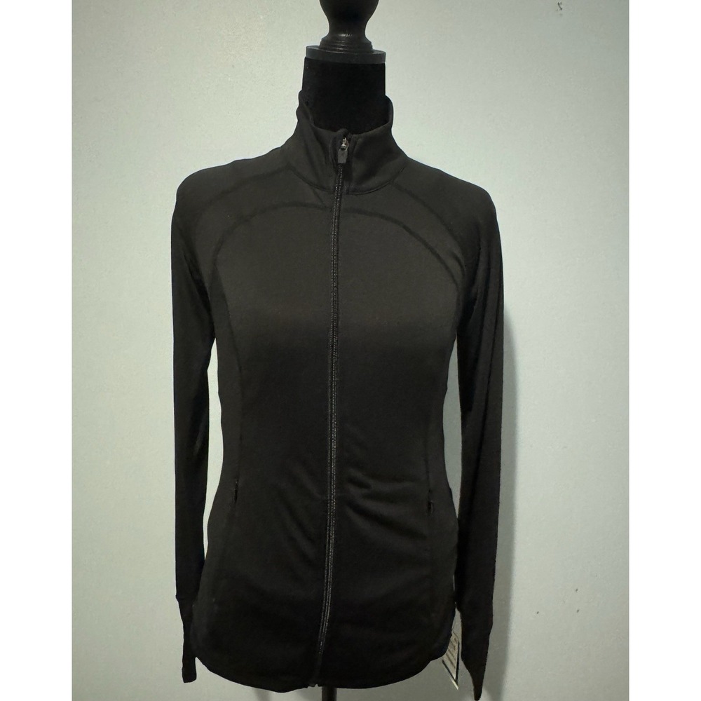 Ideology Women's Black Activewear Jacket Sz Small Full Zip Pockets Outdoor Wear